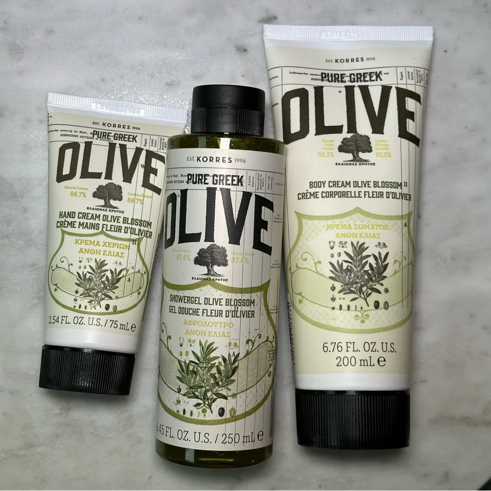 BNIB Korres Olive Blossom Body & Hand Trio Gift Set - Picture 3 of 7